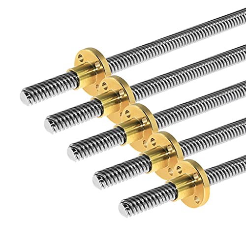 1 Stück T8 Trapezgewindespindel aus Edelstahl + Kupfermutter, Steigung 2 mm, Steigung 4 mm, T-Typ-Schraube for Schrittmotorzubehör for 3D-Drucker, 1 Stück(300mm with nut) von ZTZTZ
