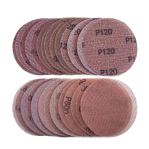 30 Stück 5 Zoll 125 mm Mesh-Schleifscheiben mit Klettverschluss, staubfreie Scheibe, Anti-Blocking, scharfes Schleifpapier for Autoholz(400grit) von ZTZTZ