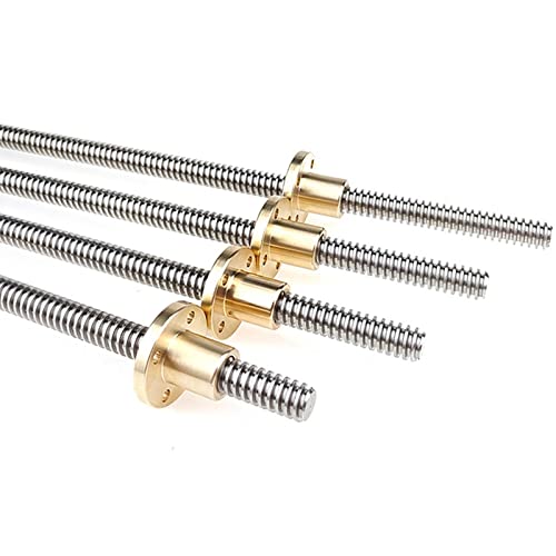 3D-Druckerteile T10 Leitspindel, Steigung 2 mm, Steigung 4 mm, T-Typ-Schraubenstange, Länge 100–1000 mm, Trapezgewindespindeln mit Mutter, 1 Stück(700MM With Nut) von ZTZTZ