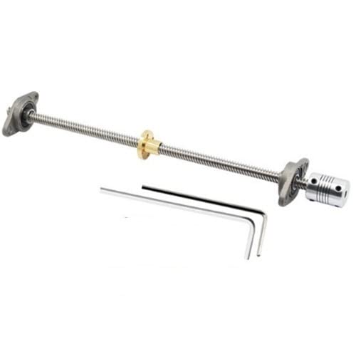 3D-Druckerteile T8 Leitspindel Vertikal-Horizontal-Kit, Leitspindel 8 mm 100 mm - 800 mm T-Typ-Schraube + KFL08 KP08-Lager + Mutter + flexible Kupplung(Horizontal Kit,650mm) von ZTZTZ