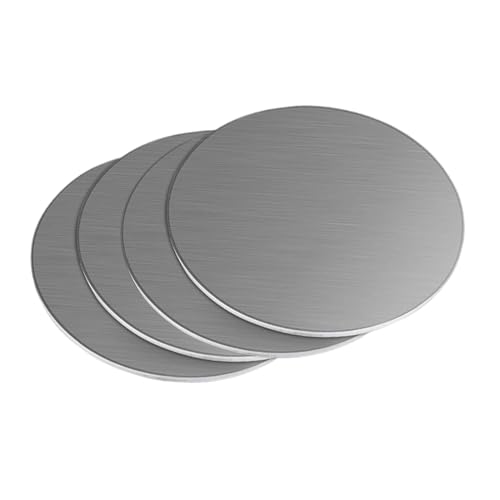 4 Stück Edelstahlbleche, Edelstahl Flache Runde Platte Dicke 3 mm Geeignet for Handwerk Metallprägung(Diameter 100 mm) von ZTZTZ