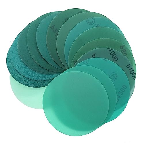 5 Zoll Schleifscheibe 60-2000 Körnung Klett 125mm Schleifpapier PET-Folie Aluminiumoxid Nass & Trocken for Autopolitur Finishing 20 STÜCKE(180grit) von ZTZTZ