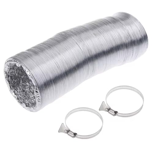 Aluminium-Luftkanalschlauch for HVAC-Trocknerentlüftung mit Klemmen, 80–300 mm x 2–5 m(4m,250mm) von ZTZTZ