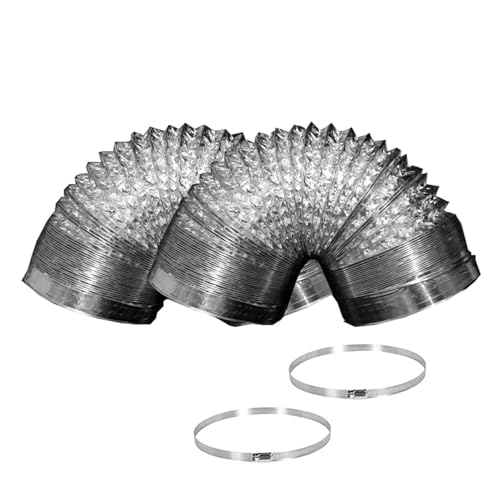 Flexibler Aluminium-Belüftungsschlauch mit Edelstahlklemmen, 80–300 mm Durchmesser, 2–5 Meter(4m,80mm) von ZTZTZ