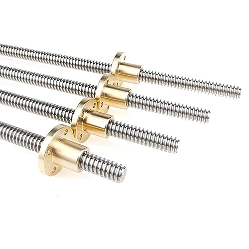 T10 Leitspindel Edelstahl + Kupfermutter, Länge 500 mm, 2 4 8 10 12 14 mm Leitspindel for 3D-Drucker-Schrittmotorzubehör, 1 Stück(Lead 4mm) von ZTZTZ