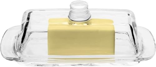 ZTZTZ Butterdose aus Glas mit Deckel, rechteckiger luftdichter Behälter for Butter, Desserts, transparente Aufbewahrung in der Küche von ZTZTZ