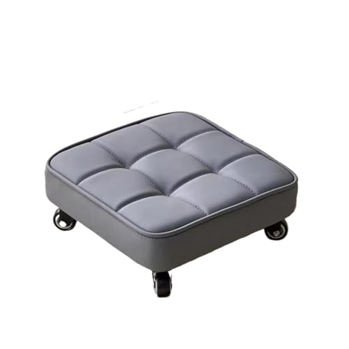 ZTZTZ Drehbarer Hocker for den Haushalt mit Universalrad, multifunktionale Bank for das Wohnzimmer, Schlafzimmer, drehbarer niedriger Hocker for den Heimfitnesssport(Dark Grey Square) von ZTZTZ