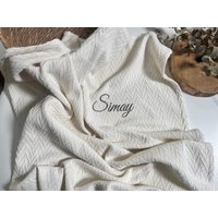 Personalisiertes Baby Decke, Strick Optik von ZTstickerei