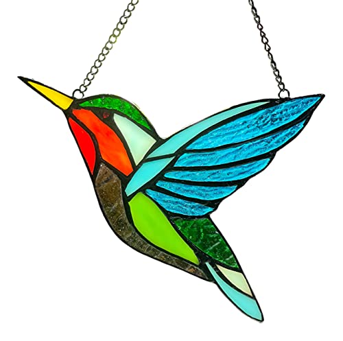 Kolibri, Buntglas-Fensterbehang, Vögel, Buntglas-Dekorationen, Vogel-Sonnenfänger für Fensterdekoration, Kolibri-Geschenke für Mutter, Vogelliebhaber Kolibri, Buntglas-Fensterbehang, Vögel, Buntglas-Dekorationen, Vogel-Sonnenfänger für Fensterdekoration, Kolibri-Geschenke für Mutter, Vogelliebhaber von ZUAJITER