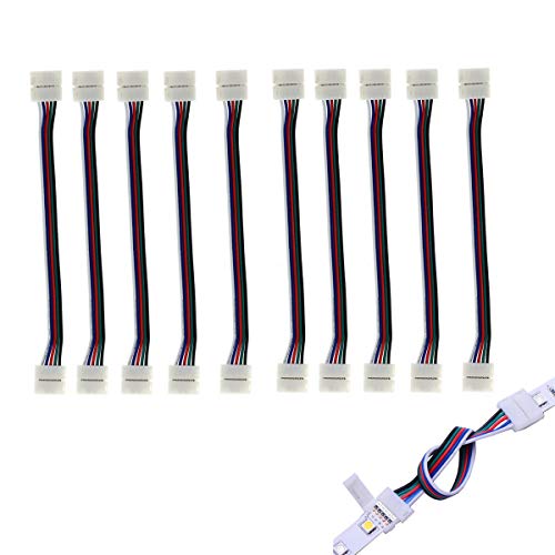 LED-Verbindungsstück, LED-Lichtleisten-Anschluss für RGBW, 5-polig, 10 mm breit, 10 Stück, lötfrei von ZUCHINI