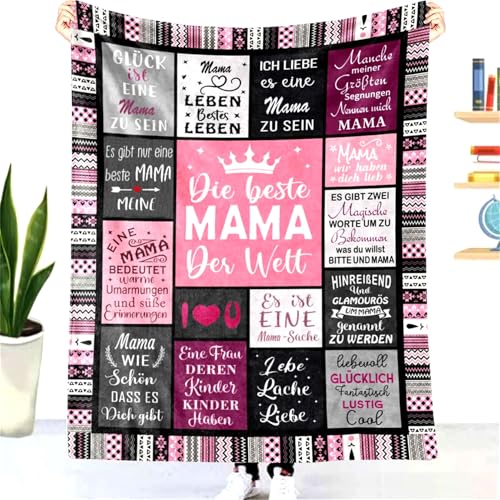 Personalisierte Kuscheldecke für Mama - Flauschige Umarmung Decke 'Beste Mama der Welt' - Super Weiche Flanelldecke Wohndecke Schlafdecke von ZUCZUG