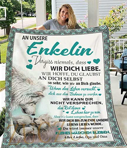 ZUCZUG Kuscheldecke Flauschige, Personalisierte Geschenke Decke An Unsere Enkelin von Opa Oma Nachricht Briefdecke,Super weich Mikrofaser Flanelldecke, Oma zu Enkelin Positive Ermutigung und Liebe von ZUCZUG