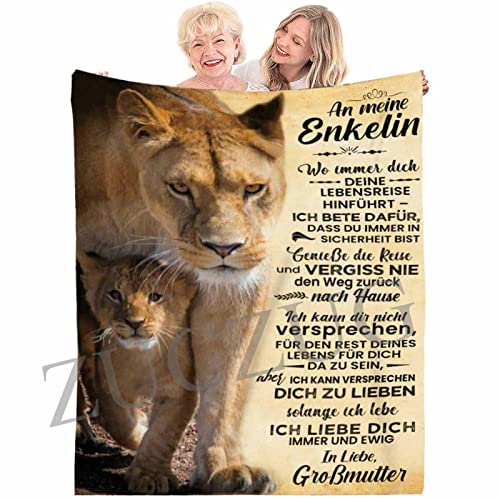 Kuscheldecke Flauschige Deutsche Briefdecke Nachricht Decke An Meine Enkelin von Großmutter, Personalisierte Flanell Wohndecke Extra Weich Warm Wohndecke Fleecedecke Ideal für Geburtstag Weihnachten von ZUCZUG