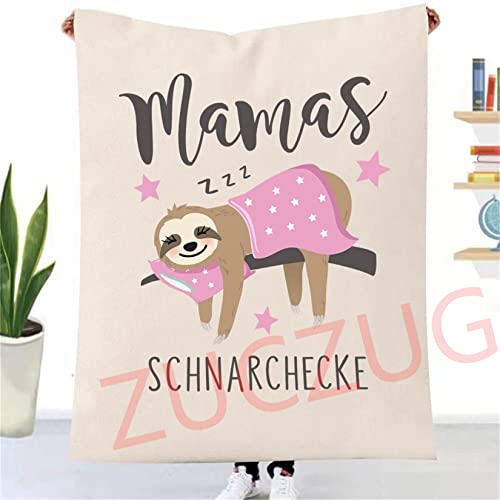 Kuscheldecke Flauschige Faultier Geschenk zum Muttertag, Personalisierte Faultier Decke An Meine Mama, Super Weiche Flanelldecke Wohndecke Luftpost Positiv Ermutigen Decke eeignet für Sofa Reisen von ZUCZUG