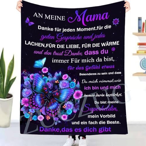 Kuscheldecke Flauschige Faultier Geschenk zum Muttertag, Personalisierte Faultier Decke An Meine Mama von Tochter, Super Weiche Flanelldecke Wohndecke Luftpost Positiv Ermutigen Decke für Sofa Reisen von ZUCZUG