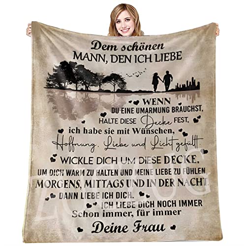 ZUCZUG Kuscheldecke Flauschige Personalisierte, Decke An Meinen Männer Jahrestag, Super Weiche Decke Flanell, für Tagesdecke Wohnzimmerdecke Tv-Decken Geschenk Weihnachten von ZUCZUG