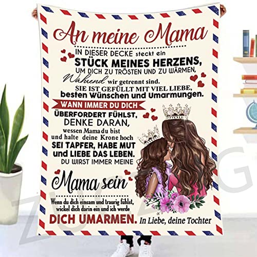 ZUCZUG Kuscheldecke Flauschige Personalisierte Geschenke Decke An Meine Mama, Tochter für Mutter Luftpost Positiv Ermutigen Decke(Deutsch), Super Weiche Flanelldecke Wohndecke Schlafdecke von ZUCZUG