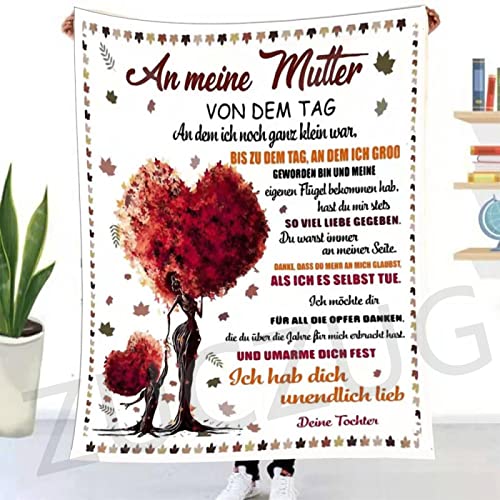 ZUCZUG Kuscheldecke Flauschige Personalisierte Geschenke Decke An Meine Mama, Tochter für Mutter Luftpost Positiv Ermutigen Decke(Deutsch), Super Weiche Flanelldecke Wohndecke Schlafdecke von ZUCZUG