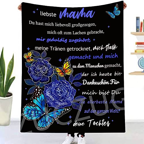 ZUCZUG Kuscheldecke Flauschige Personalisierte Geschenke Decke An Meine Mama, Tochter für Mutter Luftpost Positiv Ermutigen Decke(Deutsch), Super Weiche Flanelldecke Wohndecke Schlafdecke von ZUCZUG