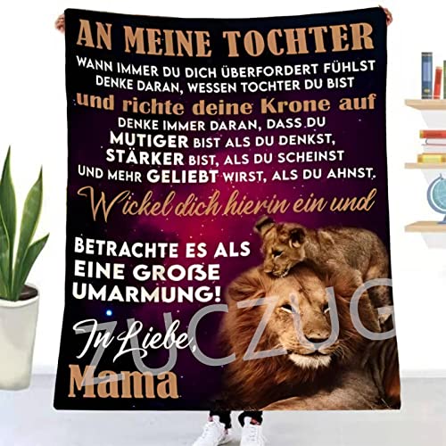 ZUCZUG Kuscheldecke Flauschige Personalisierte Geschenke Decke an Meine Tochter von Mama, Super Weiche Flanelldecke Wohndecke für Couch Bett, TV-Decke Geburtstag, Weihnachten von ZUCZUG