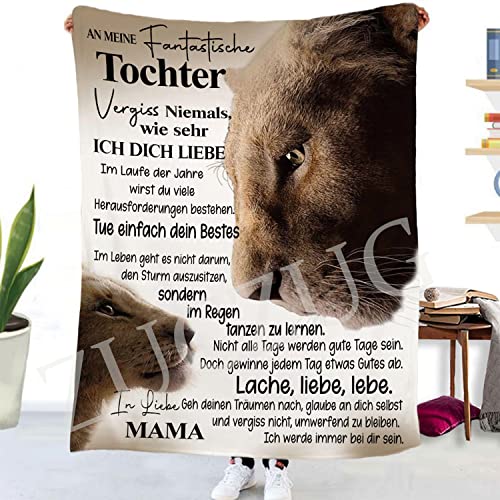 Kuscheldecke Flauschige Personalisierte Geschenke Decke an Meine Tochter von Mama, Super Weiche Luftpost Flanelldecke Positiv Ermutigen Sie Ihre Mama zur Liebe Geeignet für Sofa Reisen Geburtstags von ZUCZUG