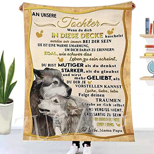 Kuscheldecke Flauschige Personalisierte Geschenke Decke an Unsere Tochter von Eltern, Super Weiche Luftpost Flanelldecke Positiv Ermutigen Sie Ihre Unsere Tochter Geeignet für Sofa Reisen Geburtstags von ZUCZUG