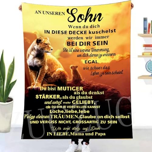 ZUCZUG Kuscheldecke Flauschige Personalisierte Geschenke Decke an Unseren Sohn von Eltern, Super Weiche Flanelldecke Wohndecke für Couch Bett, TV-Decke Geburtstag, Weihnachten ZUCZUG Kuscheldecke Flauschige Personalisierte Geschenke Decke an Unseren Sohn von Eltern, Super Weiche Flanelldecke Wohndecke für Couch Bett, TV-Decke Geburtstag, Weihnachten von ZUCZUG
