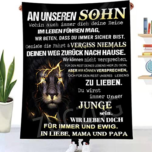 Kuscheldecke Flauschige Personalisierte Geschenke Decke an Unseren Sohn von Eltern, Super Weiche Luftpost Flanelldecke Positiv Ermutigen Sie Ihre Eltern zur Liebe Geeignet für Sofa Reisen Geburtstags Kuscheldecke Flauschige Personalisierte Geschenke Decke an Unseren Sohn von Eltern, Super Weiche Luftpost Flanelldecke Positiv Ermutigen Sie Ihre Eltern zur Liebe Geeignet für Sofa Reisen Geburtstags von ZUCZUG