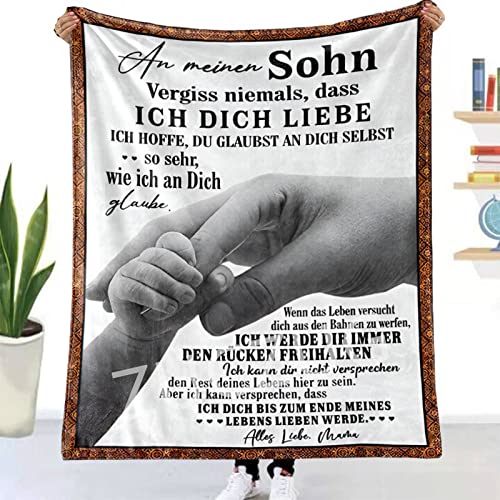 ZUCZUG Kuscheldecke Flauschige Personalisierte Geschenke Decke für Meinen Sohn von Mama, Super Weiche Luftpost Decke Positiv Ermutigen Sie Ihre Tochter zur Liebe Geeignet für Sofa Reisen Geburtstags von ZUCZUG