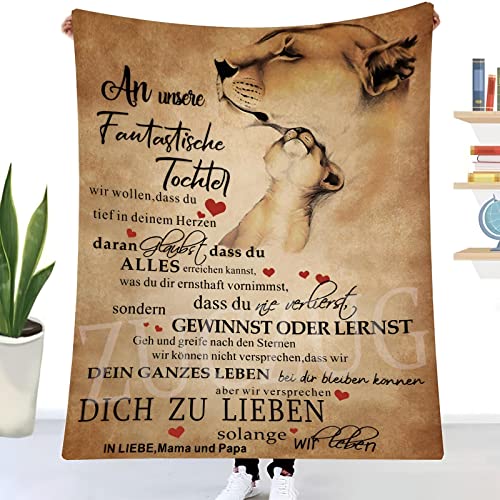 Kuscheldecke Flauschige Personalisierte Geschenke Decke für Unsere tochter von eltern, Super Weiche Luftpost Decke Positiv Ermutigen Sie Ihre tochter zur Liebe Geeignet für Sofa Reisen Geburtstags von ZUCZUG