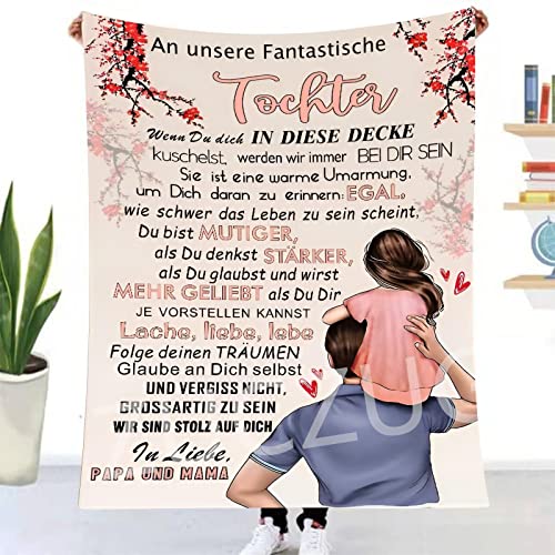 Kuscheldecke Flauschige Personalisierte Geschenke Decke für an Unsere Tochter von Eltern, Super Weiche Luftpost Decke Positiv Ermutigen Sie Ihre tochter zur Liebe Geeignet für Sofa Reisen Geburtstags von ZUCZUG