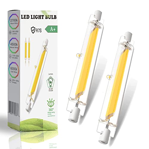 ZUCZUG R7S LED 118mm 20W Dimmbar Lampen, R7S LED COB Hightlight Glühbirne 20w Ersatz für 100W 200W R7S Halogenstab, R7S Led Leuchtmittel, Neutralweiß 4000K, 2000lm, 360° Abstrahlwinkel, 2er Pack von ZUCZUG