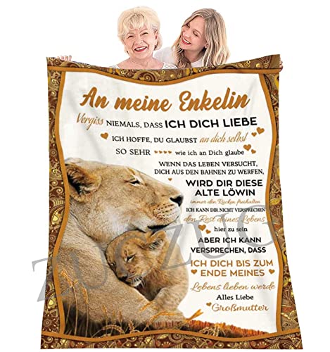 ZUCZUG Kuscheldecke Flauschige, Personalisierte Geschenke Decke An Meine Enkelin Nachricht Briefdecke,Super weich Mikrofaser Flanelldecke, Großmutter zu Enkelin Positive Ermutigung und Liebe von ZUCZUG
