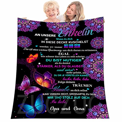 ZUCZUG Kuscheldecke Flauschige, Personalisierte Geschenke Decke An Unsere Enkelin von Opa Oma Nachricht Briefdecke, Super weich Mikrofaser Flanelldecke, Oma zu Enkelin Positive Ermutigung und Liebe ZUCZUG Kuscheldecke Flauschige, Personalisierte Geschenke Decke An Unsere Enkelin von Opa Oma Nachricht Briefdecke, Super weich Mikrofaser Flanelldecke, Oma zu Enkelin Positive Ermutigung und Liebe von ZUCZUG