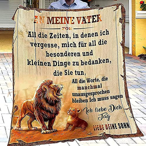 ZUCZUG Kuscheldecke Flauschige Geschenk zum Vatertag, Personalisierte Decke An Meinen Papa von Sohn, Super Weiche Flanelldecke Wohndecke Luftpost Positiv Ermutigen Decke eeignet für Sofa Reisen von ZUCZUG