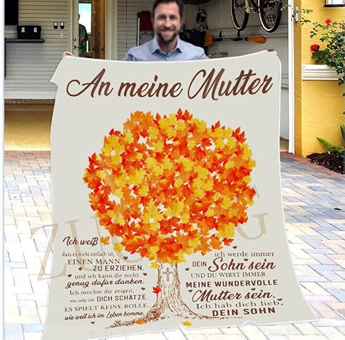 ZUCZUG Kuscheldecke Flauschige Personalisierte Geschenke Decke An Meine Mama, Sohn für Mutter Luftpost Positiv Ermutigen Decke(Deutsch), Super Weiche Flanelldecke Wohndecke Schlafdecke von ZUCZUG