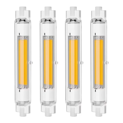 ZUCZUG R7S LED 118mm Dimmbar 30W Glühbirne, R7S LED 118mm COB 30w ersetzt R7S 200W 300w Halogen Lampen, Neutralweiß 4000K, 3000LM, 360 Grad Licht, 4er Pack von ZUCZUG