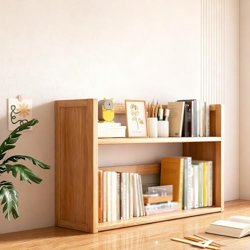 Bücherregal Aus Holz Für Den Schreibtisch Geeignet Für Computertische Doppellagiges Multifunktionales Aufbewahrungsregal(Primary color double layer,50cm/19in) von ZUGIATP