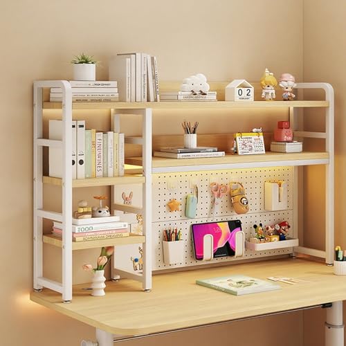 Bücherregal Fürs Studentenwohnheim Schreibtisch-Organizer Home-Office-Regal Studenten-Pinnwand-Bücherregal(Walnut,95cm/37in) von ZUGIATP