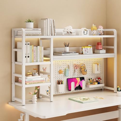 Bücherregal Fürs Studentenwohnheim Schreibtisch-Organizer Home-Office-Regal Studenten-Pinnwand-Bücherregal(White,135cm/53in) von ZUGIATP