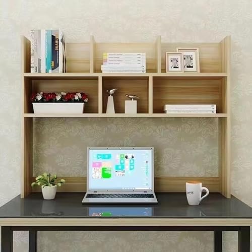 Desktop-Bücherregal 2-lagiges Bücherregal Schreibtisch Bücherregal Schreibtisch Bücherregal Schlafsaal Doppellagiges Desktop-Lagerregal(Primary color,90cm/35in) von ZUGIATP