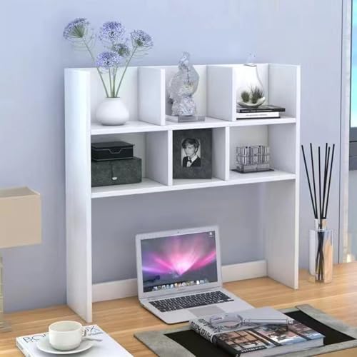 Desktop-Bücherregal 2-lagiges Bücherregal Schreibtisch Bücherregal Schreibtisch Bücherregal Schlafsaal Doppellagiges Desktop-Lagerregal(White,120cm/47in) von ZUGIATP