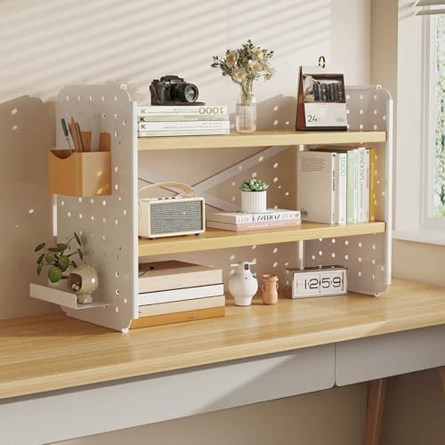 Schreibtisch-Bücherregal, Bücherregal Für Wohnheime, Schreibtisch-Organizer-Regal, Schreibtisch-Aufbewahrungsregal, Mehrzweck-Bücherregal, Aufbewahrungsregal(Double layerB3,115cm/45in) von ZUGIATP