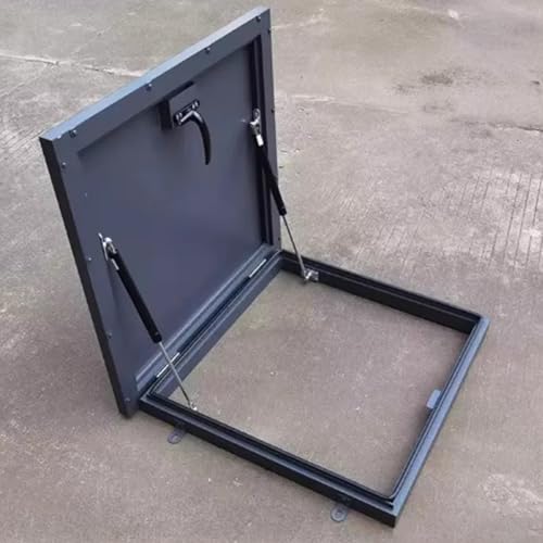 Sicherheitstüren für quadratische Dachfenster,Wetterfeste Dachfensterabdeckungen,Kellerausstiegsabdeckungen mit Griffen und Airbags,Hochleistungs-Dachfenster aus verzinktem Stahl(50*60cm/19.7*23.6in) von ZUGIATP