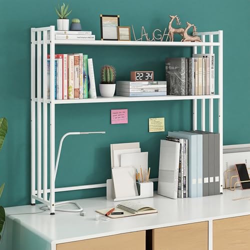ZUGIATP 2-Tier Schreibtisch Organizer Regal Metall Schreibtisch Hutch Für Computer Monitor Desktop Bücherregal Lagerung Rack Für Home Office Wohnheim(A,75cm/29in) von ZUGIATP