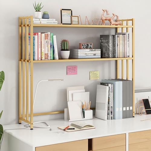 ZUGIATP 2-Tier Schreibtisch Organizer Regal Metall Schreibtisch Hutch Für Computer Monitor Desktop Bücherregal Lagerung Rack Für Home Office Wohnheim(E,36cm/14in) von ZUGIATP