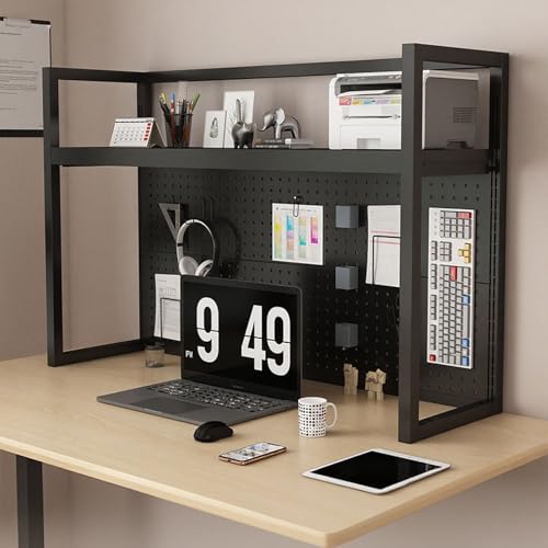 ZUGIATP Desktop-Bücherregal, Schreibtisch-Aufbewahrungsregal, Schlafsaal-Bücherregal Ist Geeignet Für Desktop, Büroschreibtisch, Spieltisch-Aufbewahrung(Single Layer Black,100cm/39in) von ZUGIATP