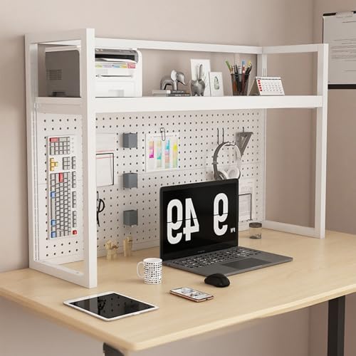 ZUGIATP Desktop-Bücherregal, Schreibtisch-Aufbewahrungsregal, Schlafsaal-Bücherregal Ist Geeignet Für Desktop, Büroschreibtisch, Spieltisch-Aufbewahrung(Single Layer White,130cm/51in) von ZUGIATP
