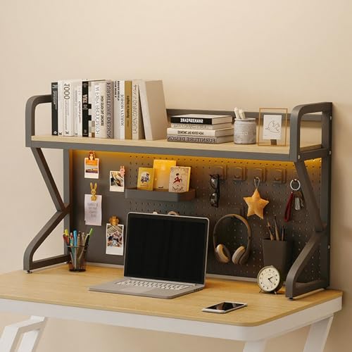 ZUGIATP Desktop-Bücherregal Schreibtisch Schließfach Schlafsaal Schlafsaal Schreibtisch Student Nagelbrett Bücherregal Holz Desktop-Lagerregal(Black Single Layer,50cm/19in) von ZUGIATP