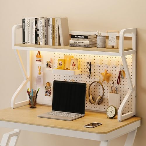 ZUGIATP Desktop-Bücherregal Schreibtisch Schließfach Schlafsaal Schlafsaal Schreibtisch Student Nagelbrett Bücherregal Holz Desktop-Lagerregal(Walnut Single Layer,50cm/19in) von ZUGIATP